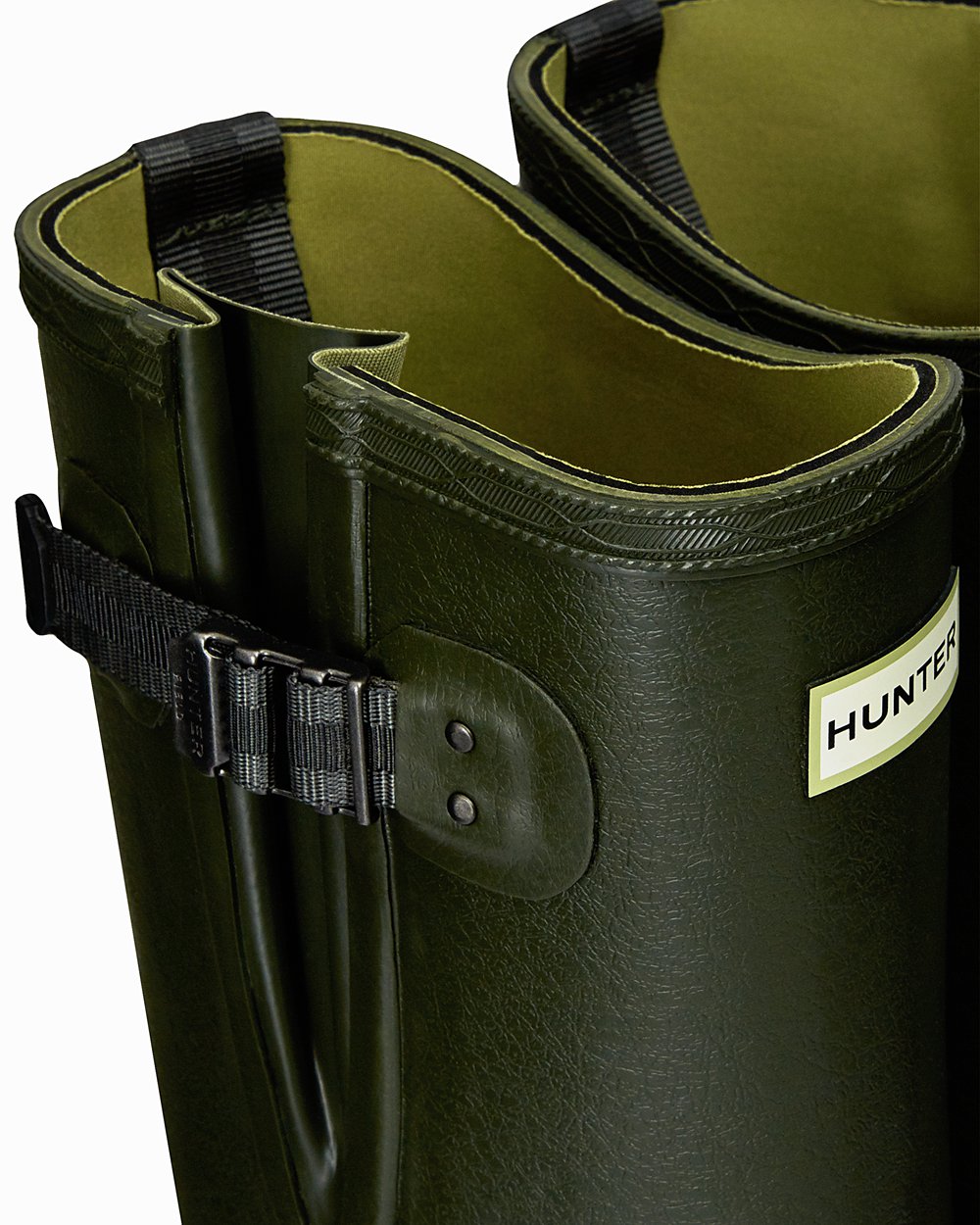 Mens Hunter Tall Rain Boots Dark Olive - Balmoral Adjustable 3Mm Neoprene - 8734901-YK